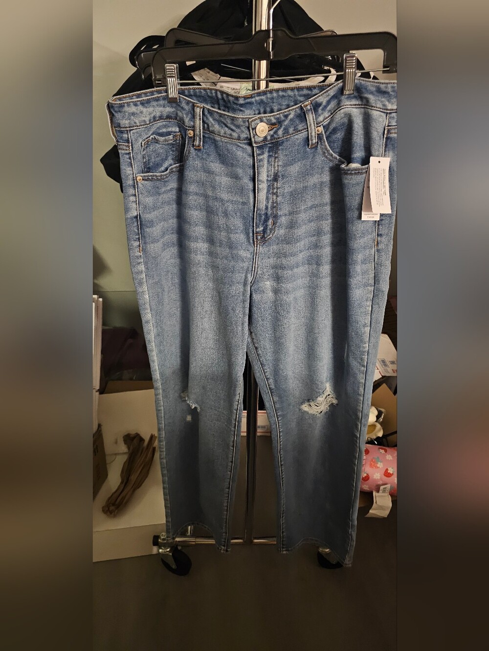 High-Rise Light Blue Distressed Women's Jeans